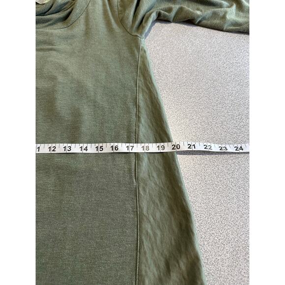 Saturday Sunday Anthropologie Sz M Green‎ Cowl Neck Flowy Dress Stretchy Rayon - Picture 7 of 13